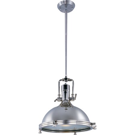 Maxim Hi-Bay 1-Light 17.75" Wide Polished Nickel Pendant Light 25109FTPN